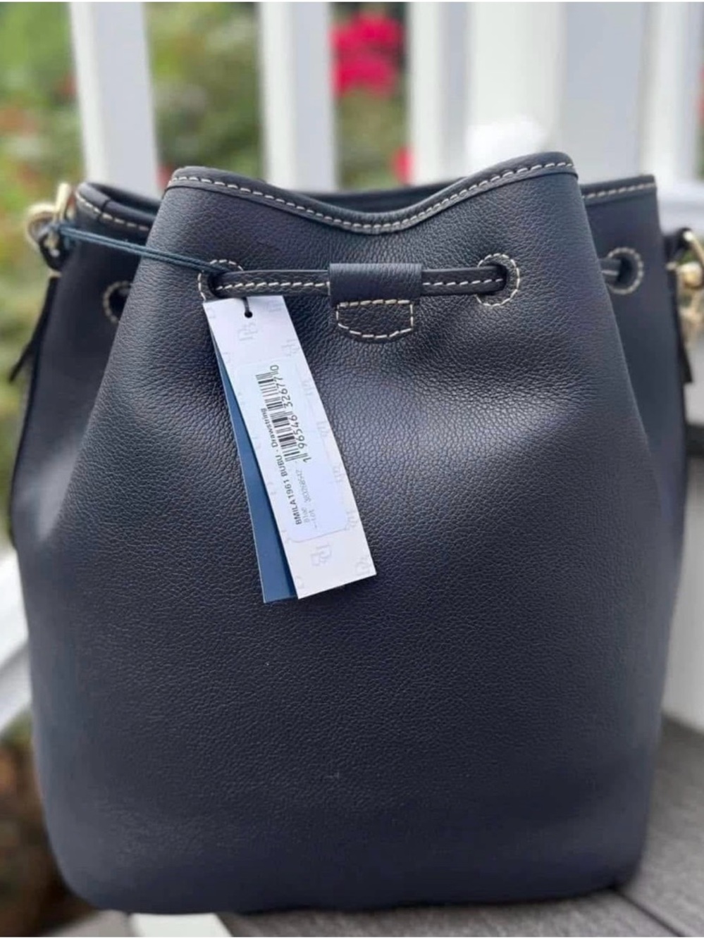 Dooney & Bourke NWT Sorrento Drawstring
Bag in Navy 14" × 11.5" - Picture 2 of 4